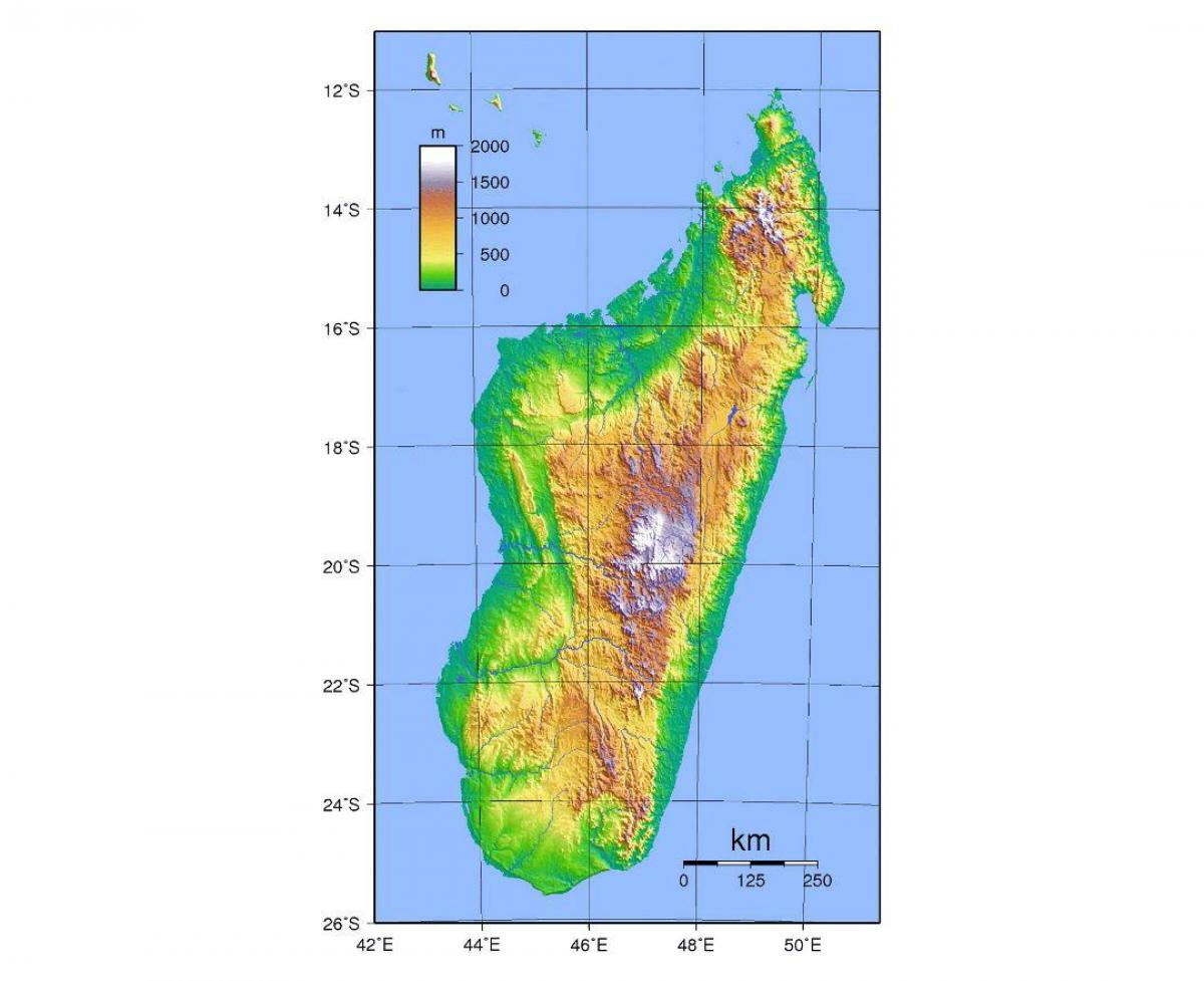 kort Madagaskar højde
