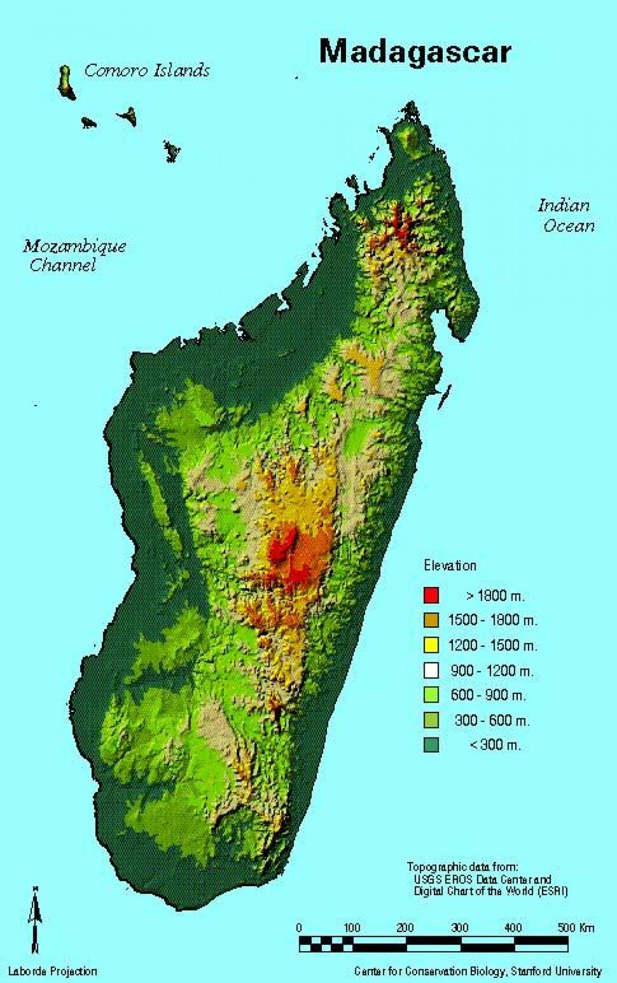 kort Madagaskar geografi