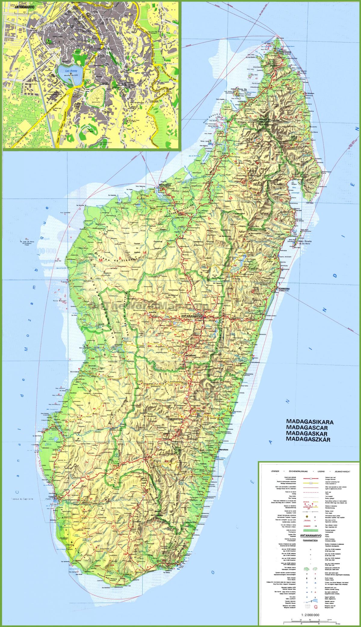 kort, der viser, Madagaskar