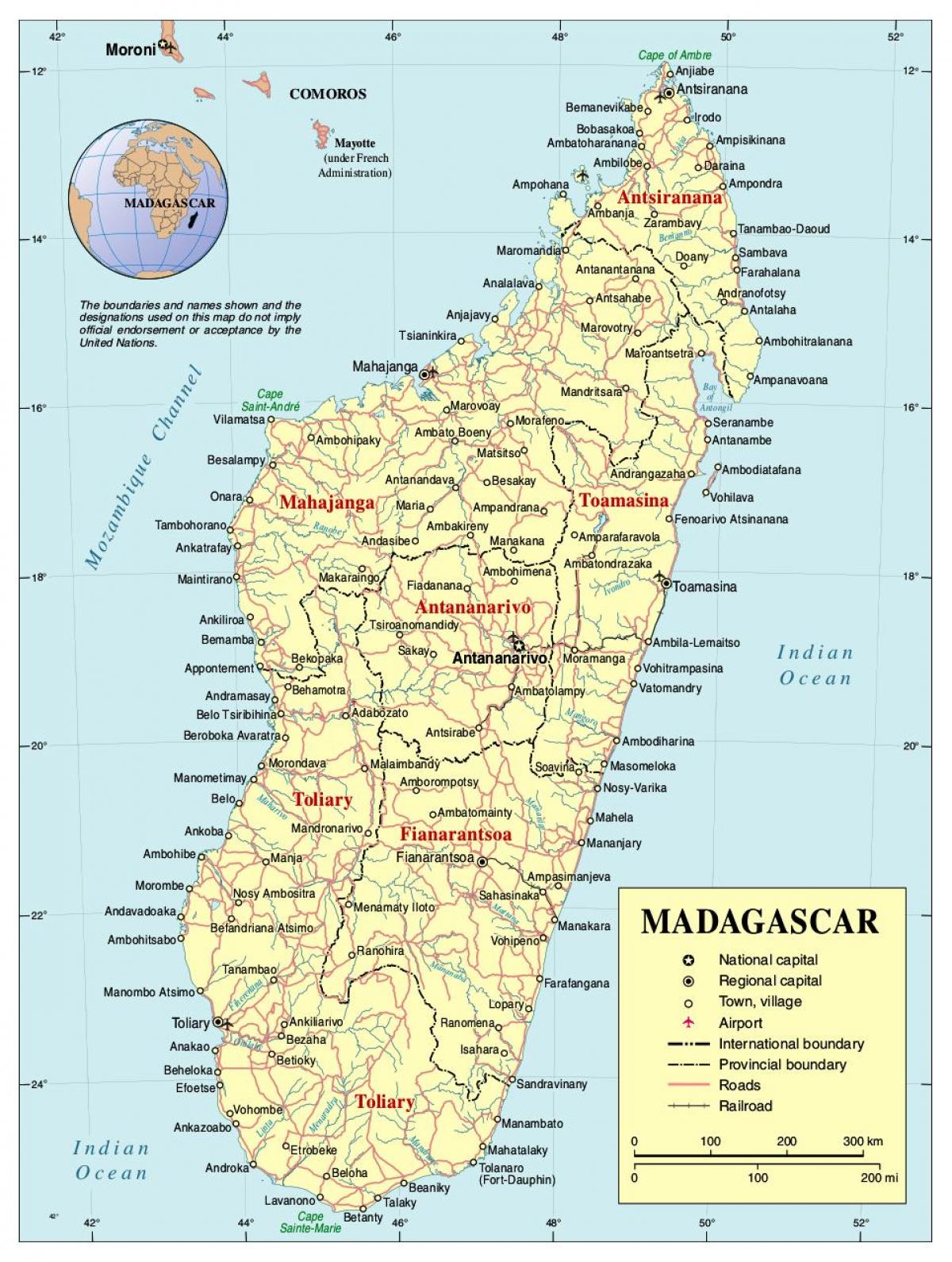 kort Madagaskar vej