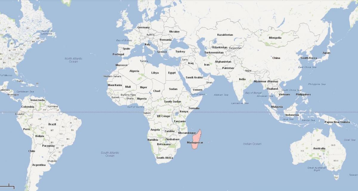 verden kort, der viser, Madagaskar