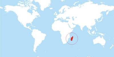 Kort Madagaskar placering på verden