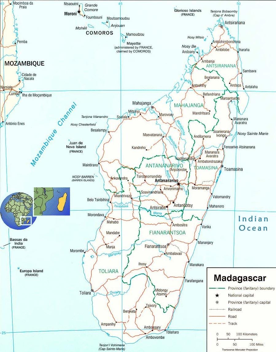 kort Madagaskar-floden