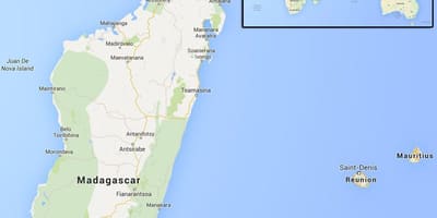 Kort over øerne nær Madagaskar