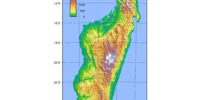 Kort Madagaskar højde