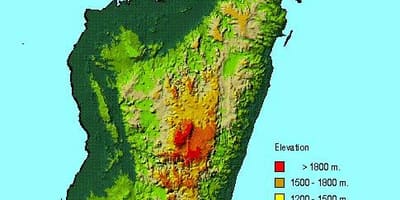 Kort Madagaskar geografi