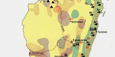 Kort Madagaskar naturlige ressourcer