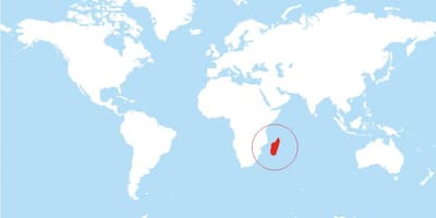Kort Madagaskar placering på verden
